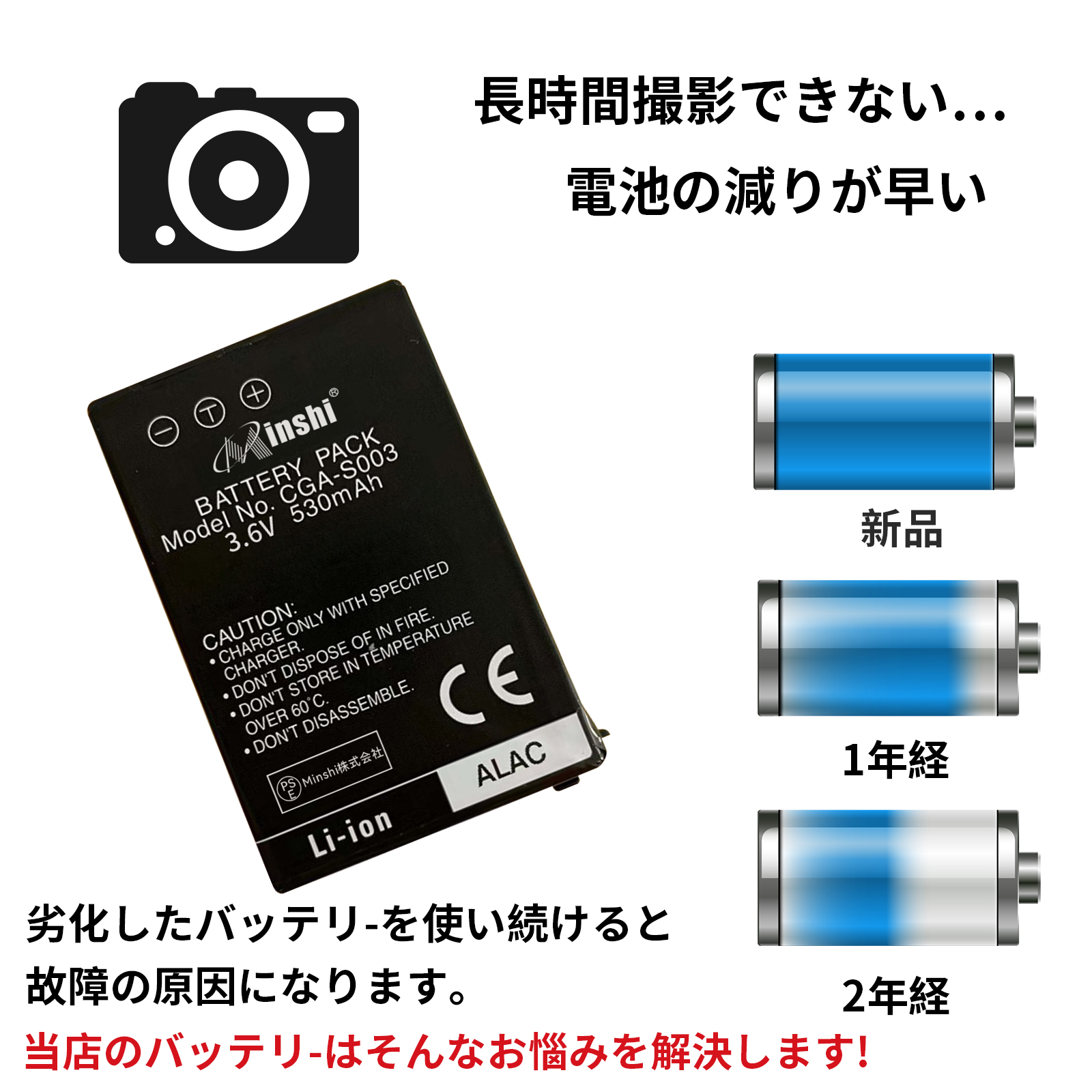 期間限定 5%OFF】新品Panasonic CGA-S003 VW-VBA05 互換バッテリー
