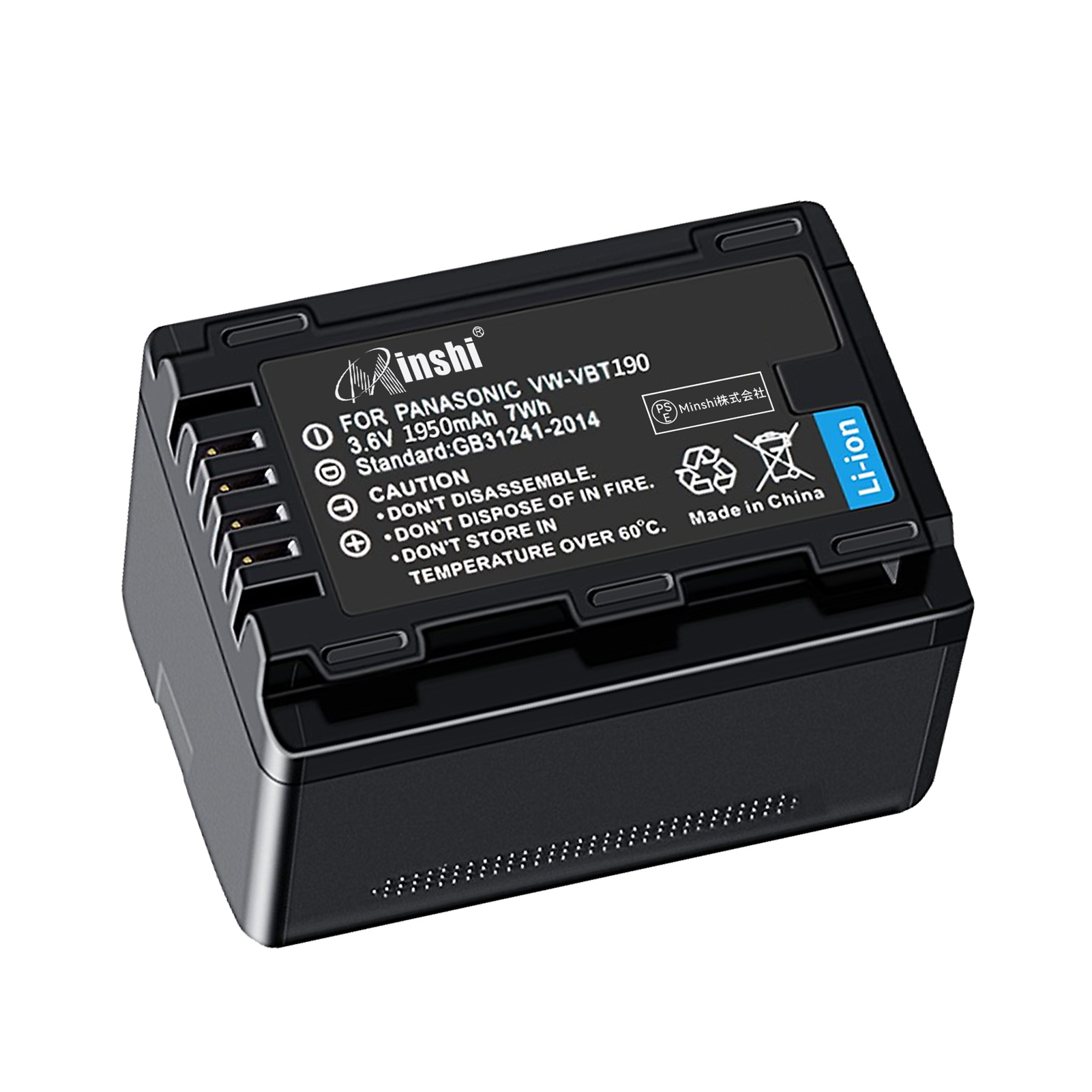 1ǯݾڡminshi Panasonic HC-V480M1950mAh 3.6VPSEǧ ʼVW-VBT190-K/VW-VBT190ѥХåƥ꡼
