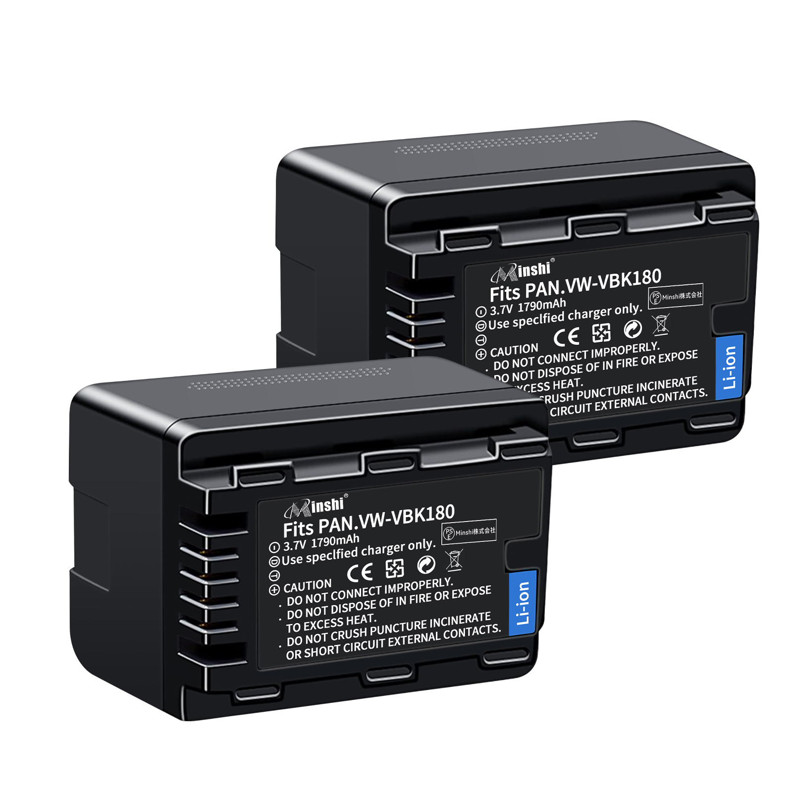 【２個セット】minshi Panasonic HDC-TM60 EN-EL5 【1790mAh 3.7V】PSE認定済 高品質EN-EL15 EN-EL15a交換用バッテリー