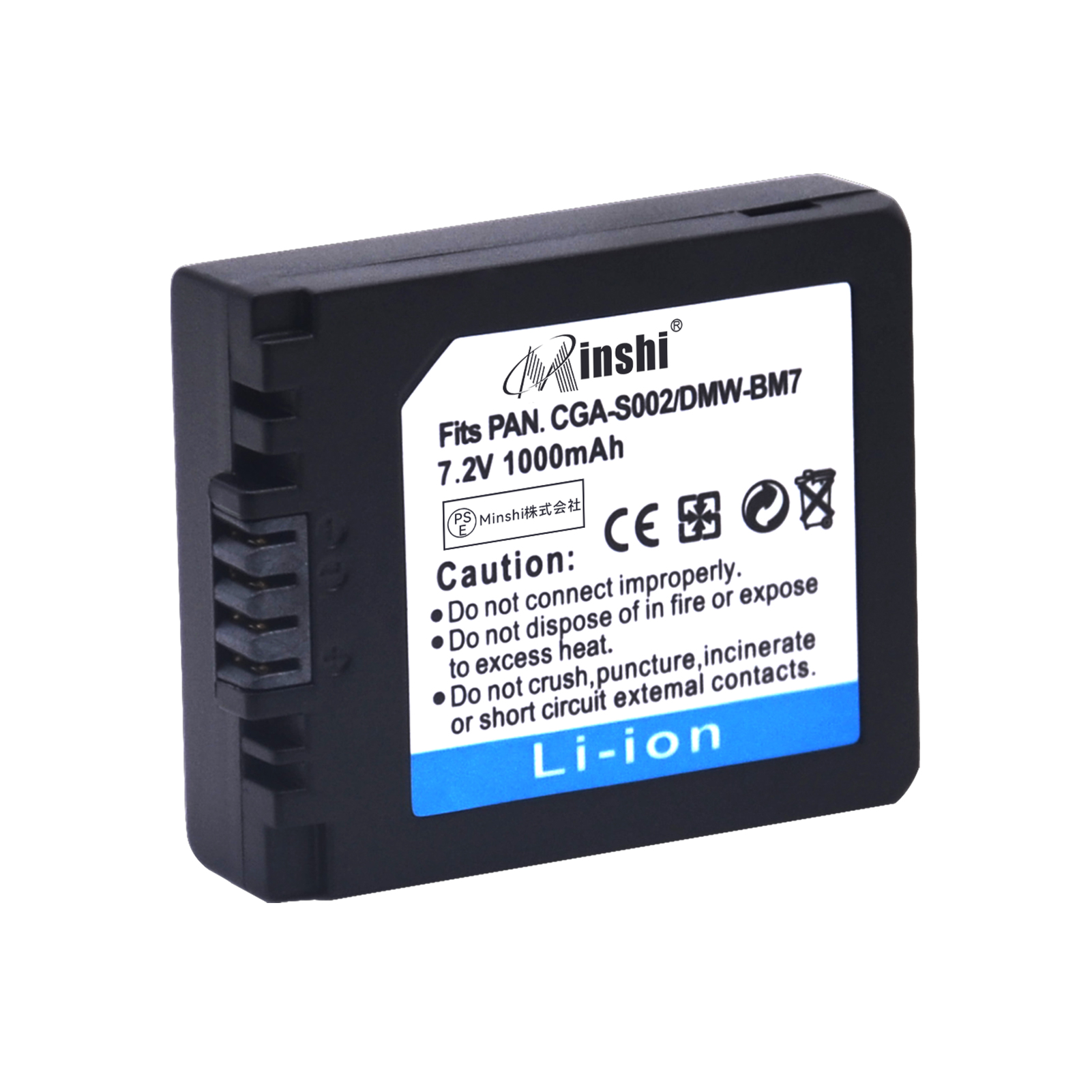 【1年保証】minshi CGR-S002E【1000mAh 7.2V】PSE認定済 高品質 DMW-BM7互換バッテリーPHB