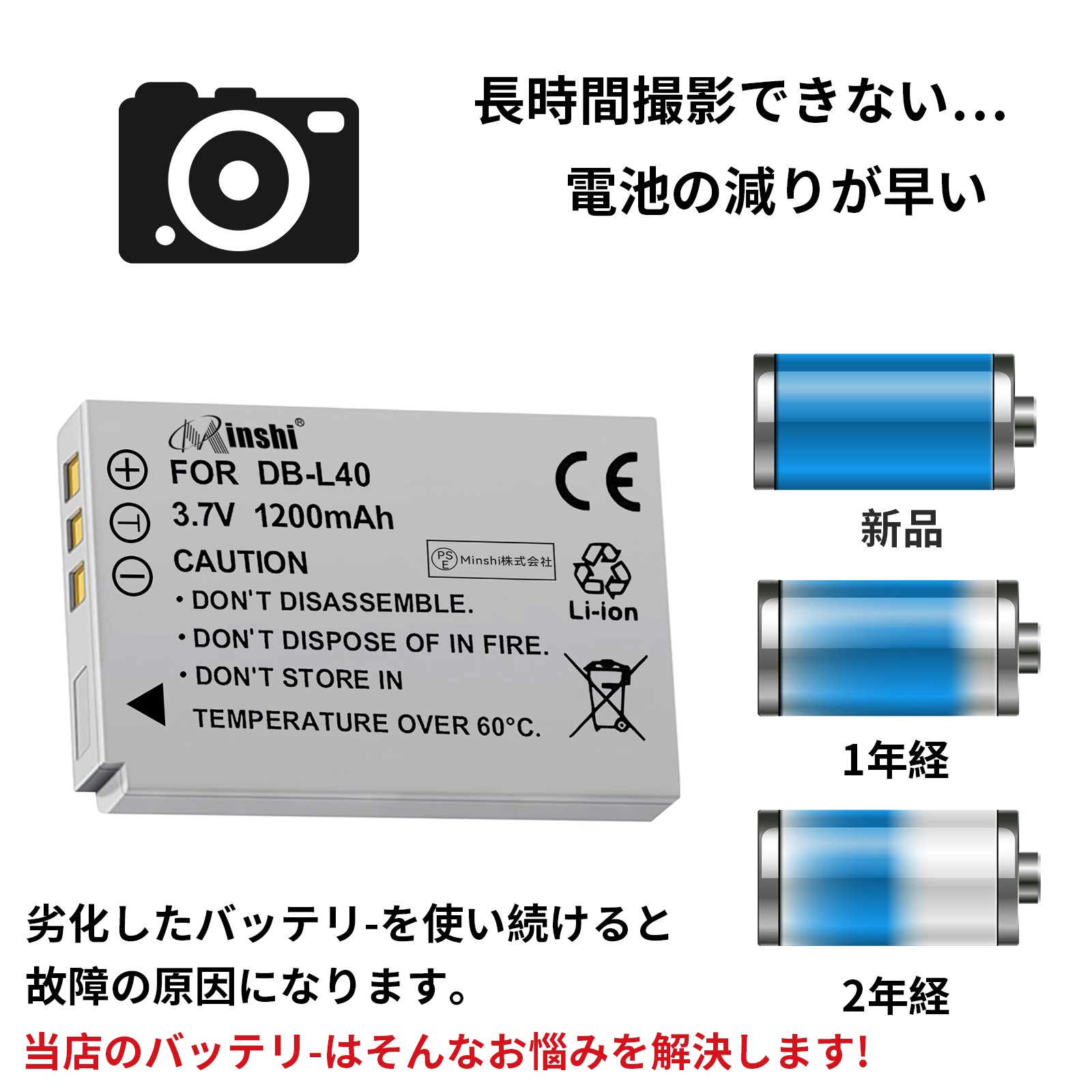 新品 SANYO DB-L40 互換バッテリー...の詳細画像1