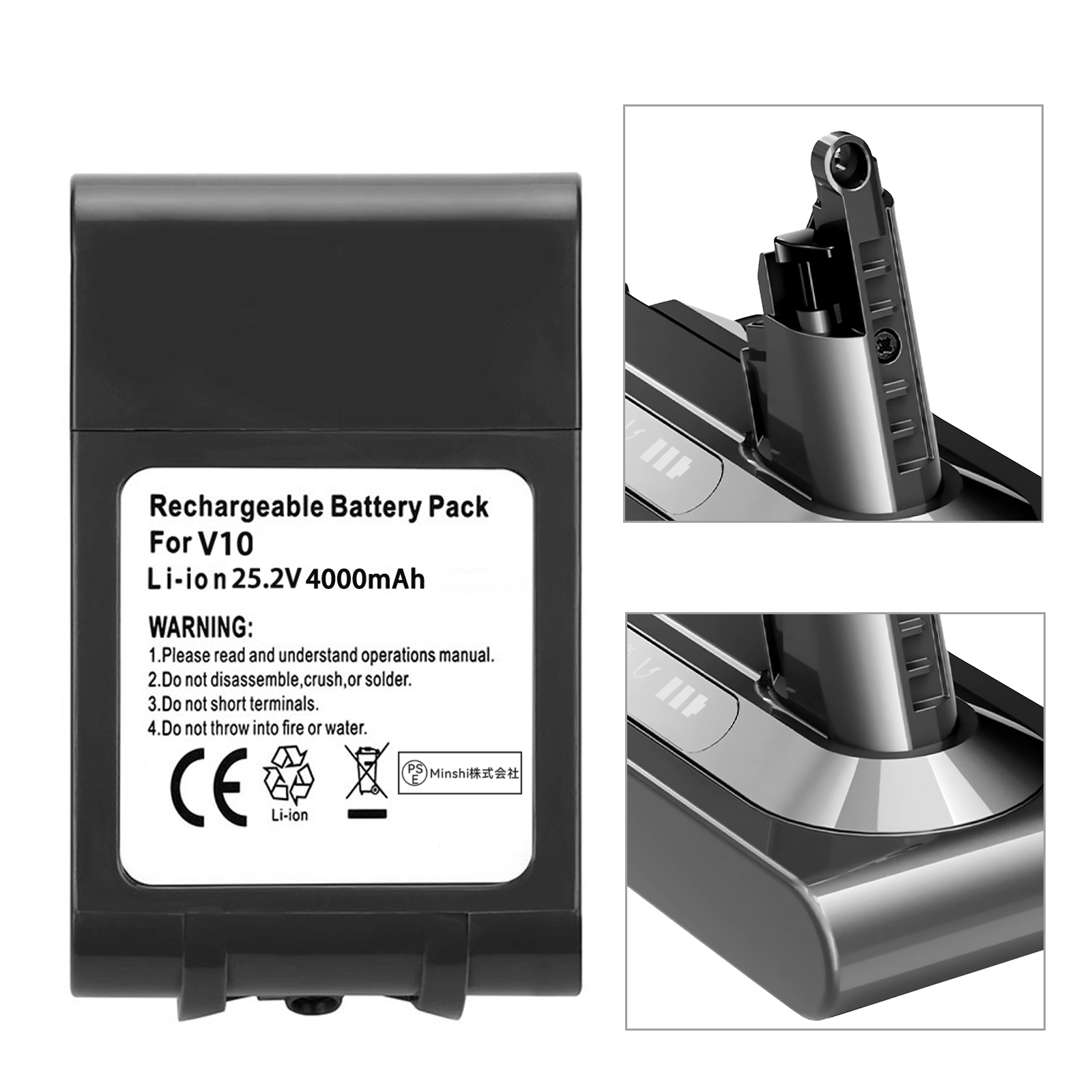 ダイソン 掃除機 バッテリー v10 大容量4000mAh 1年保証 互換 充電器