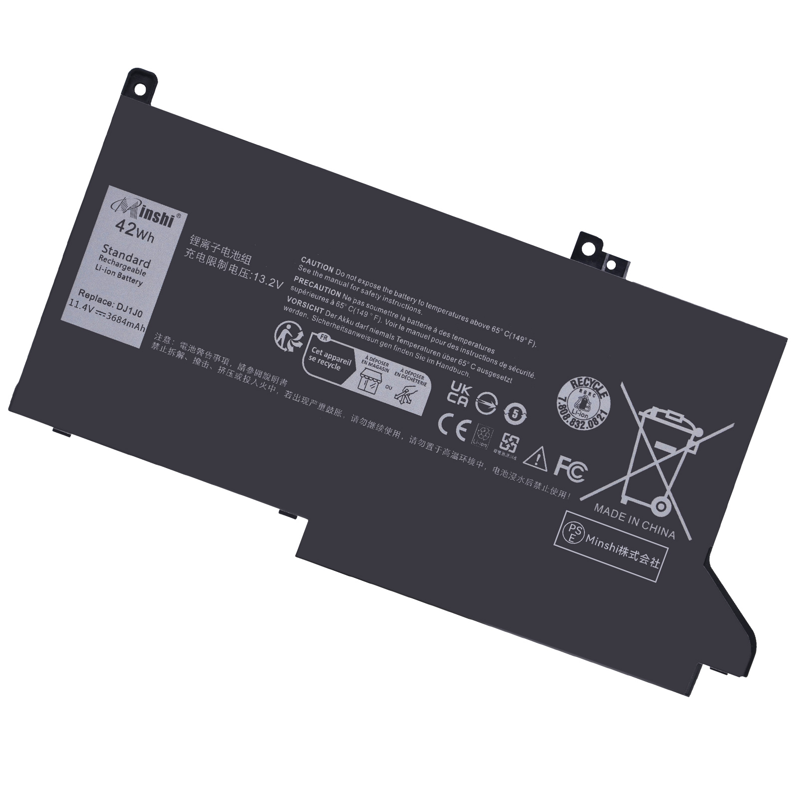 Batterie Pour Dell Latitude 7280 7290 7380 7390 7480 7490 5300 5310 7300 7400 - Modèle DJ1J0 / 0G74G - 11.4V 42Wh