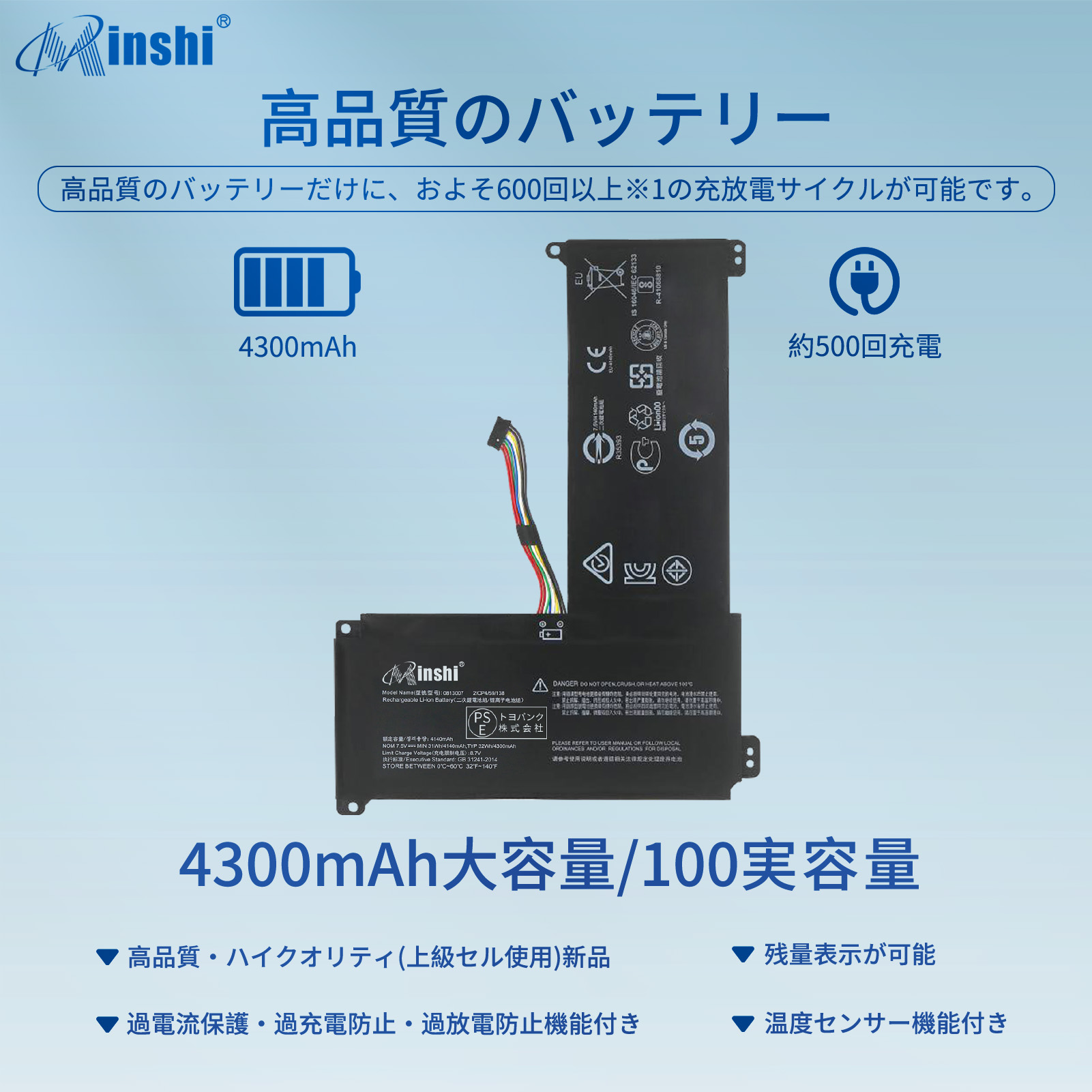 Lenovo 81A4 / 軽量・コンパクト / バッテリー良好 新品Lenovo IdeaPad 120S-11IAP 互換バッテリー【4300mAh 7.5V