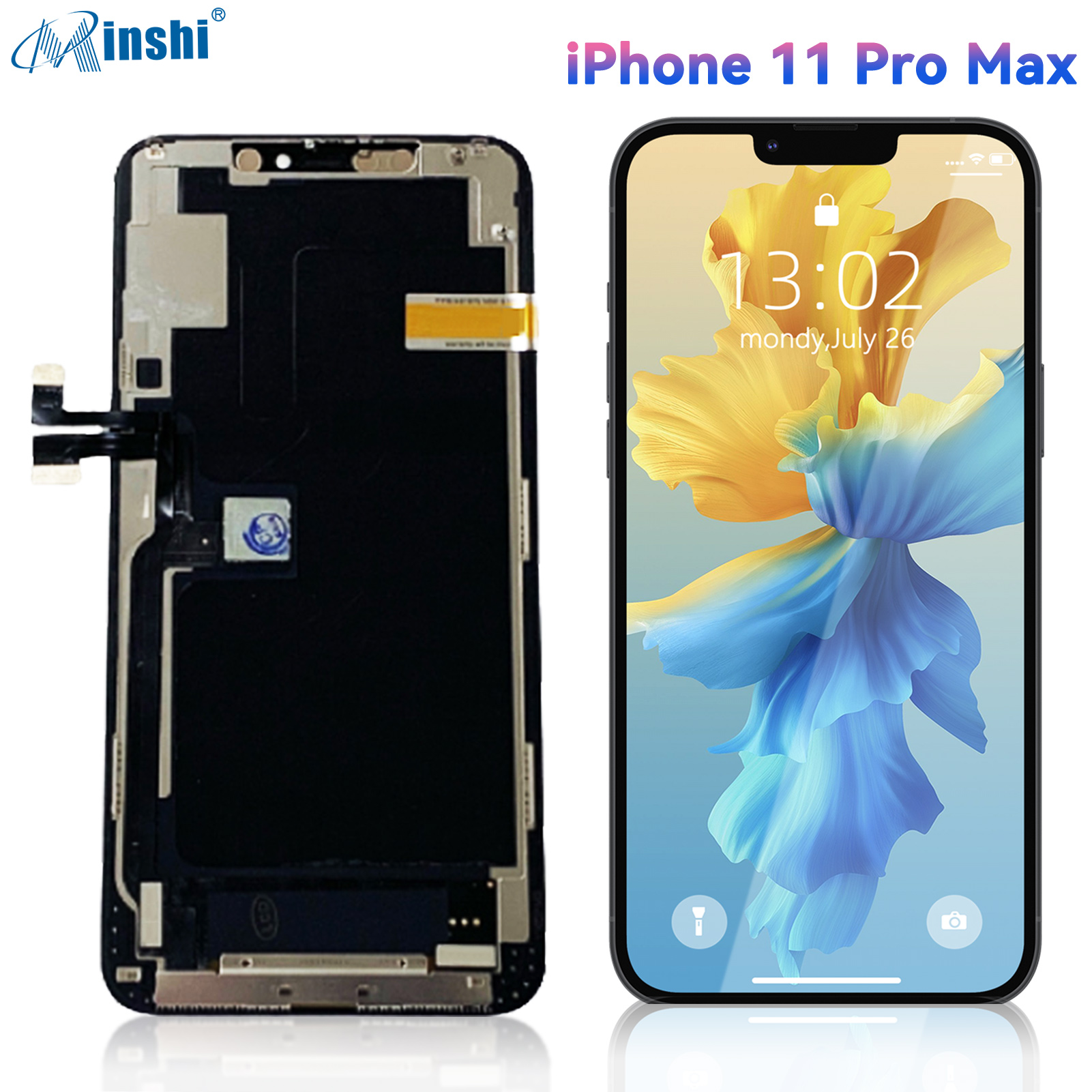 【送料無料】iPhone 11 Pro MAX 液晶パネル 画面交換 フロントパネル LCD タッチパネル ガラス スクリーン 修理パーツ デジタイザ 工具付属 黒 6.5インチ｜minshi｜02