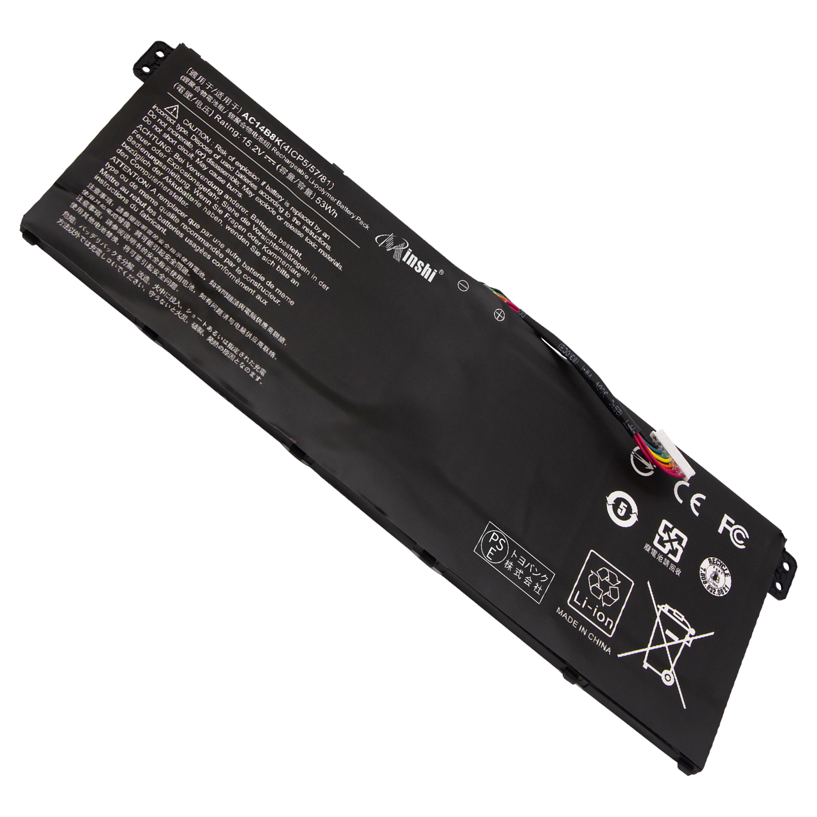 【minshi】ACER L09M6Y21【53Wh 15.2V】対応用 高性能 ノートパソコン 互換 バッテリー :ybacex14b8jww05ac whad:minshi