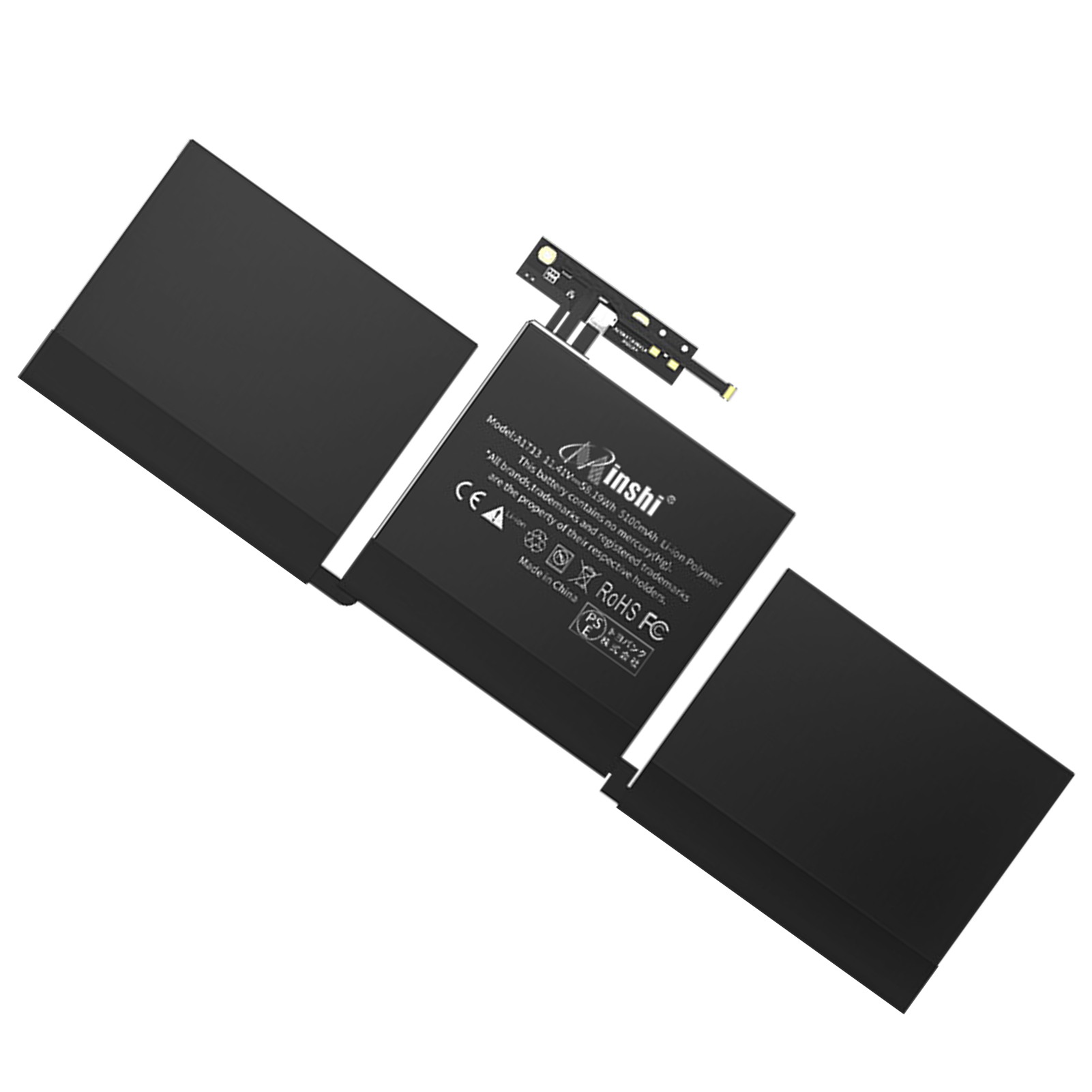 【minshi】Apple MacBook Pro 13-inch MUHN2D/A【5103mAh 11.41V】対応用 高性能 ノートパソコン 互換 バッテリー｜minshi