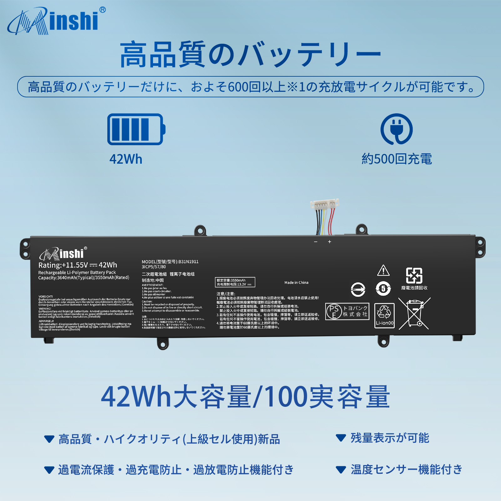 【バッテリー新品・美品】Win11対応 16GB SSD512GB ASUS（エイスース） 新品 ASUS B31N1911 大容量互換バッテリパック