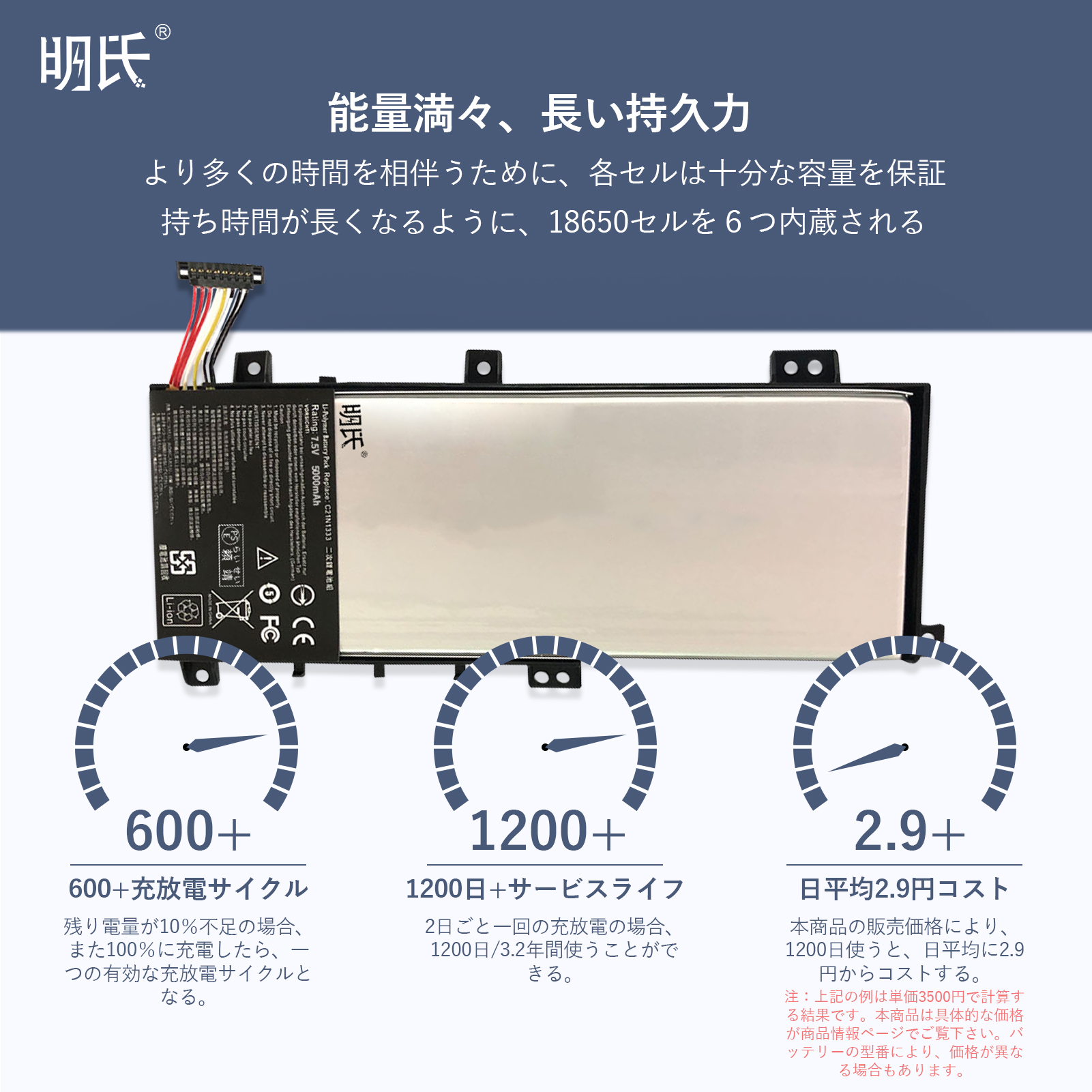 【minshi】ASUS TP550LA【38Wh 7.5V】対応用 高性能 ノートパソコン 互換 バッテリー｜minshi｜06