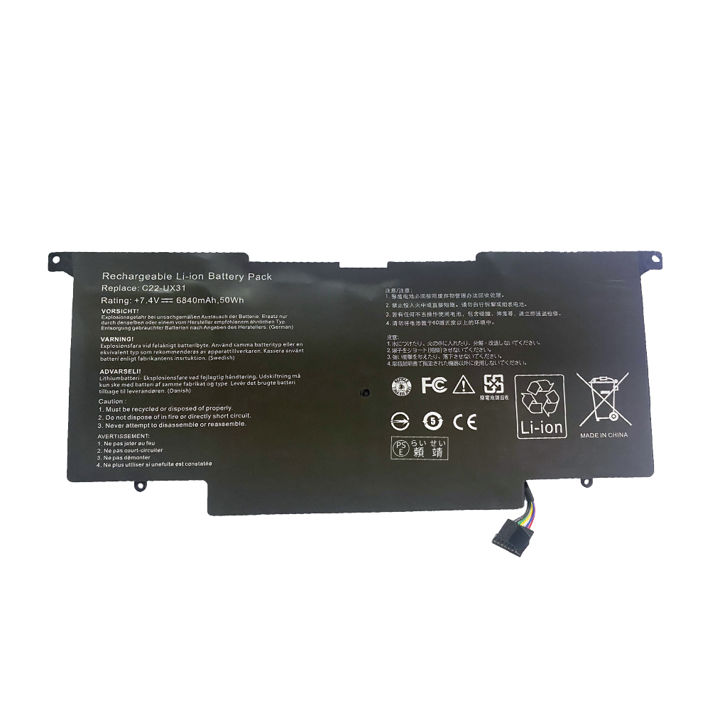 【minshi】ASUS UX31A Ultrabook Series【6840mAh 7.4V】対応用 高性能 ノートパソコン 互換 バッテリー｜minshi