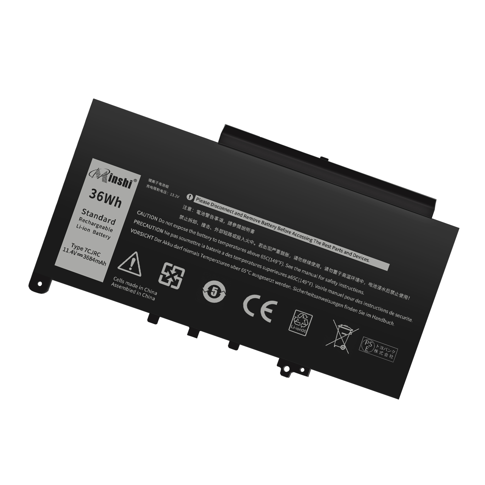 minshi DELLDell 0V6VMN 対応 互換バッテリー  3684mAh PSE認定済 高品質交換用バッテリー