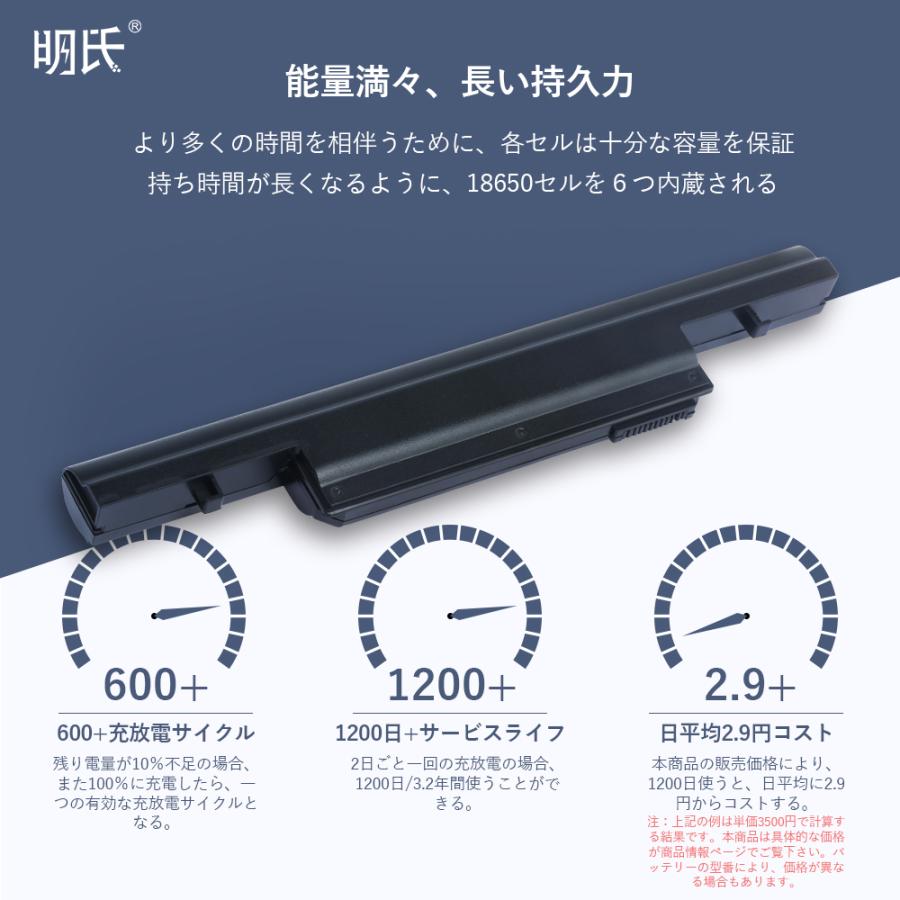 【PSE認定済】【1年保証】 minshi Fujitsu LifeBook BH531 対応 互換バッテリー 5200mAh  高品質交換用バッテリー｜minshi｜04