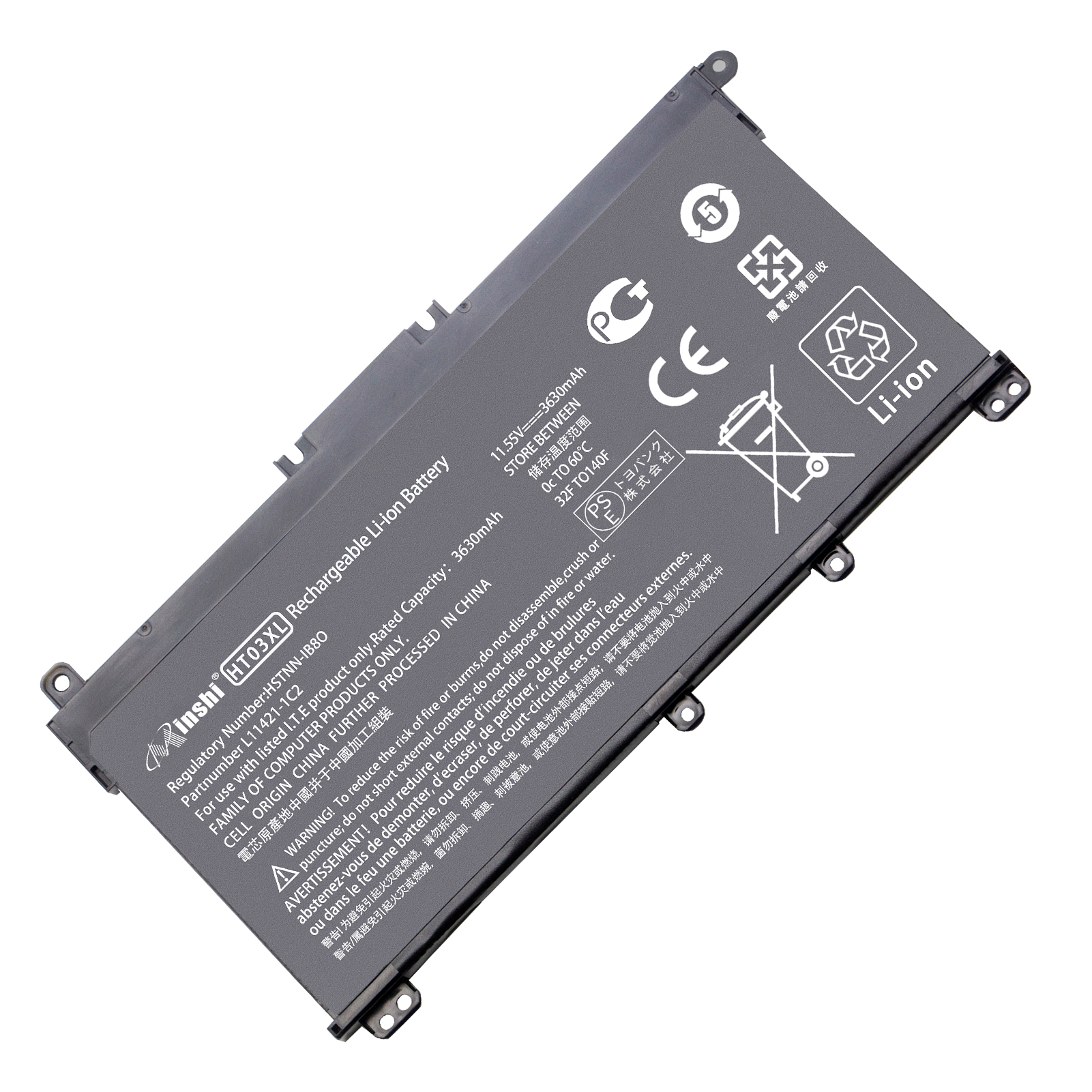  minshi HP 15-cu1017TX 対応 HT03XL 互換バッテリー 3630mAh PSE認定済 高品質互換用バッテリー