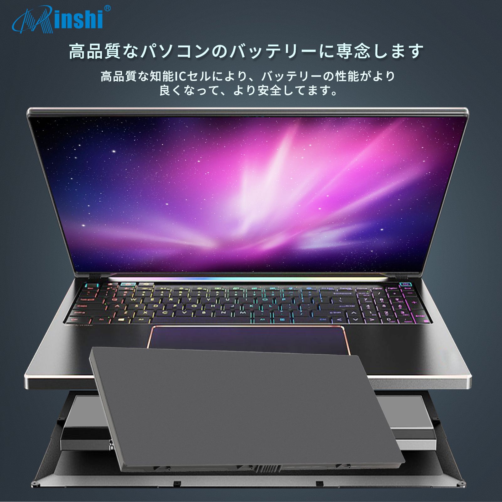 【1年保証】minshi HP ProBook5310m 対応 互換バッテリー 2800mAh PSE認定済 高品質交換用バッテリー｜minshi｜05