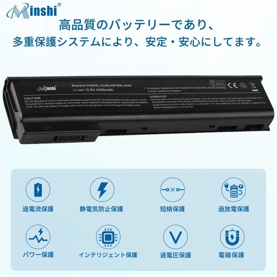 【1年保証】 minshi HP ProBook650G1 Ca06Xl  ProBook 650 G1 CA06 CA06XL E7U21AA HSTNN-DB4X 5200mAh   高品質交換用バッテリー｜minshi｜03