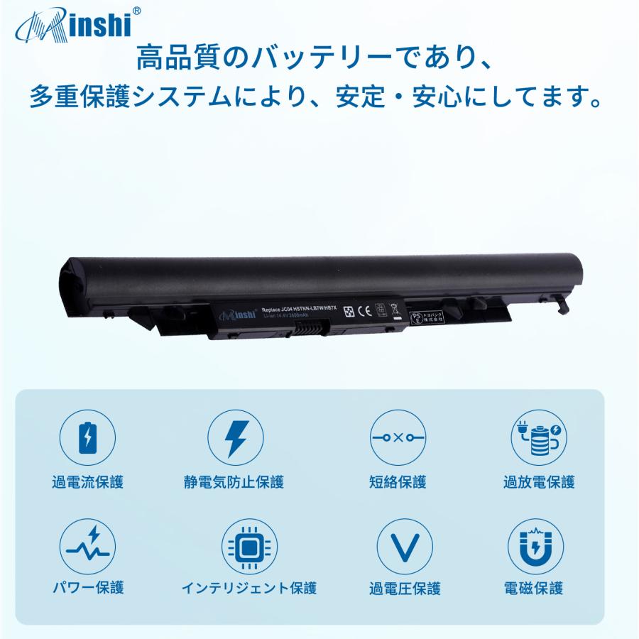 HP エイチピー HP 250 G6 対応用 【4セル・日本セル】 minshi高性能 互換バッテリー｜minshi｜03