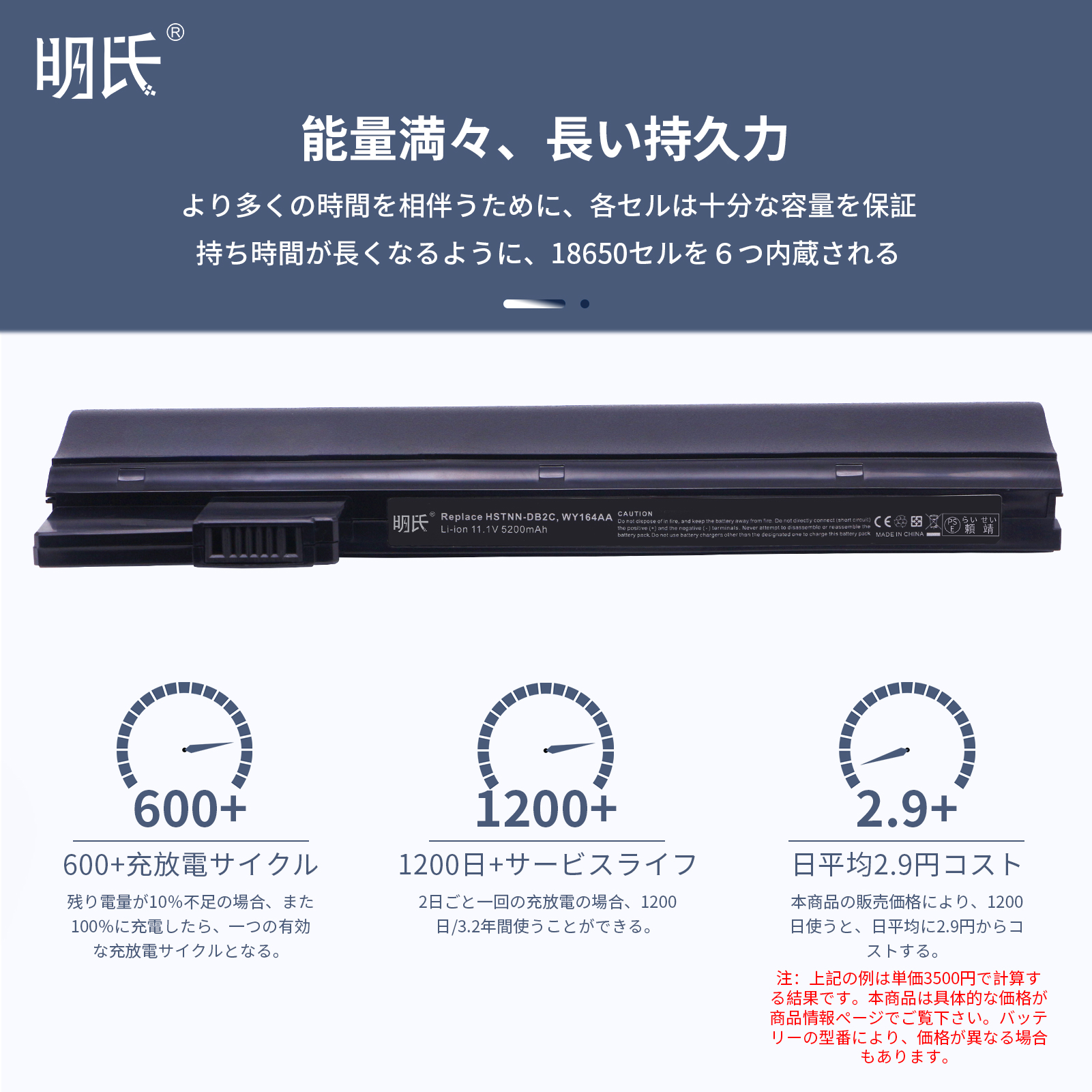 【minshi】HP Mini 210-2170ca【5200mAh 11.1V】対応用 高性能 ノートパソコン 互換 バッテリー｜minshi｜03