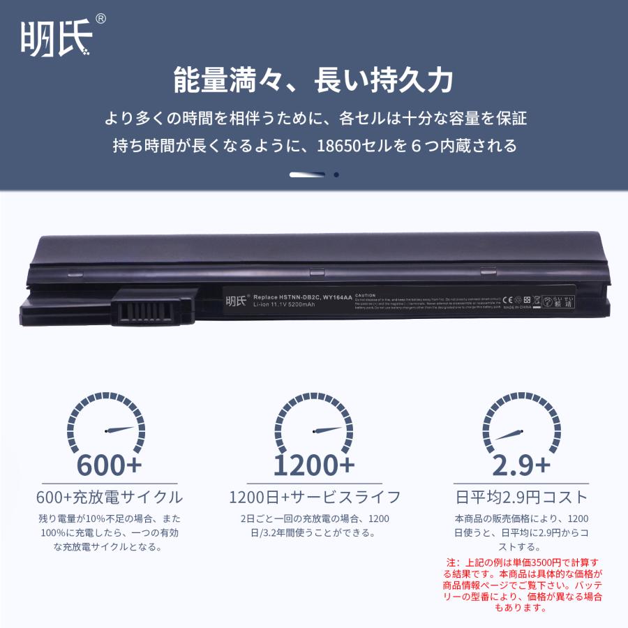 【minshi】HP Mini 110-3700【5200mAh 11.1V】対応用 高性能 ノートパソコン 互換 バッテリー｜minshi｜03