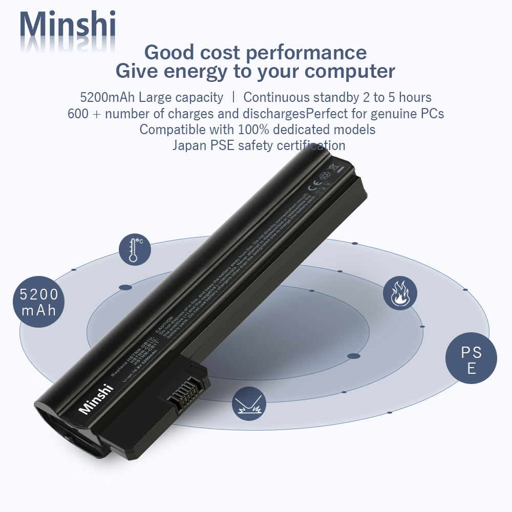 【1年保証】 minshi HP 537627-001 対応 互換バッテリー 5200mAh PSE認定済 高品質交換用バッテリー｜minshi｜02