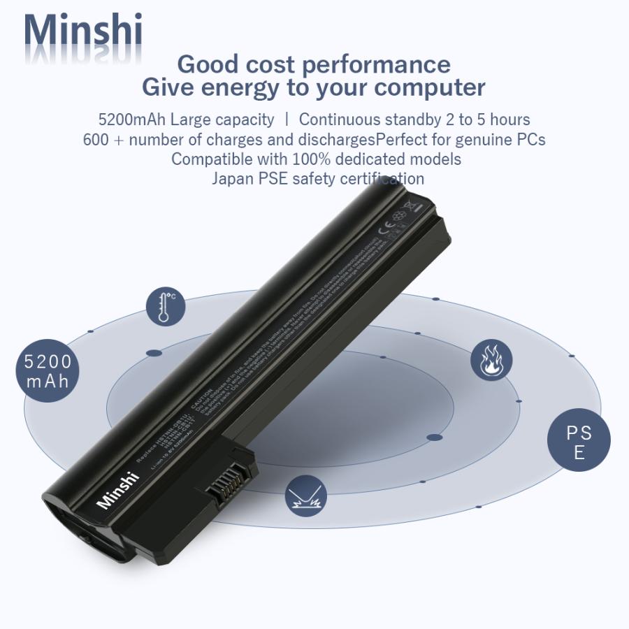 【1年保証】 minshi HP Mini110-3000 対応 互換バッテリー 5200mAh PSE認定済 高品質交換用バッテリー｜minshi｜02