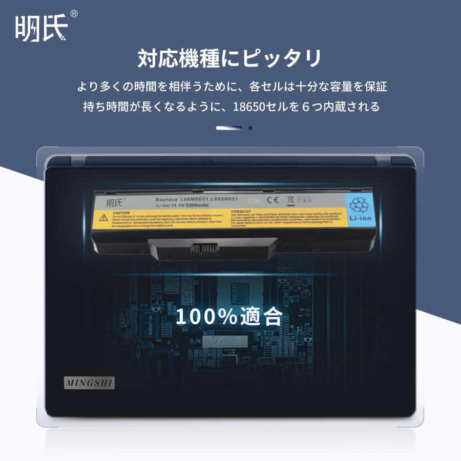 【minshi】LENOVO 20006【5200mAh 11.1V】対応用 高性能 ノートパソコン 互換 バッテリー｜minshi｜04