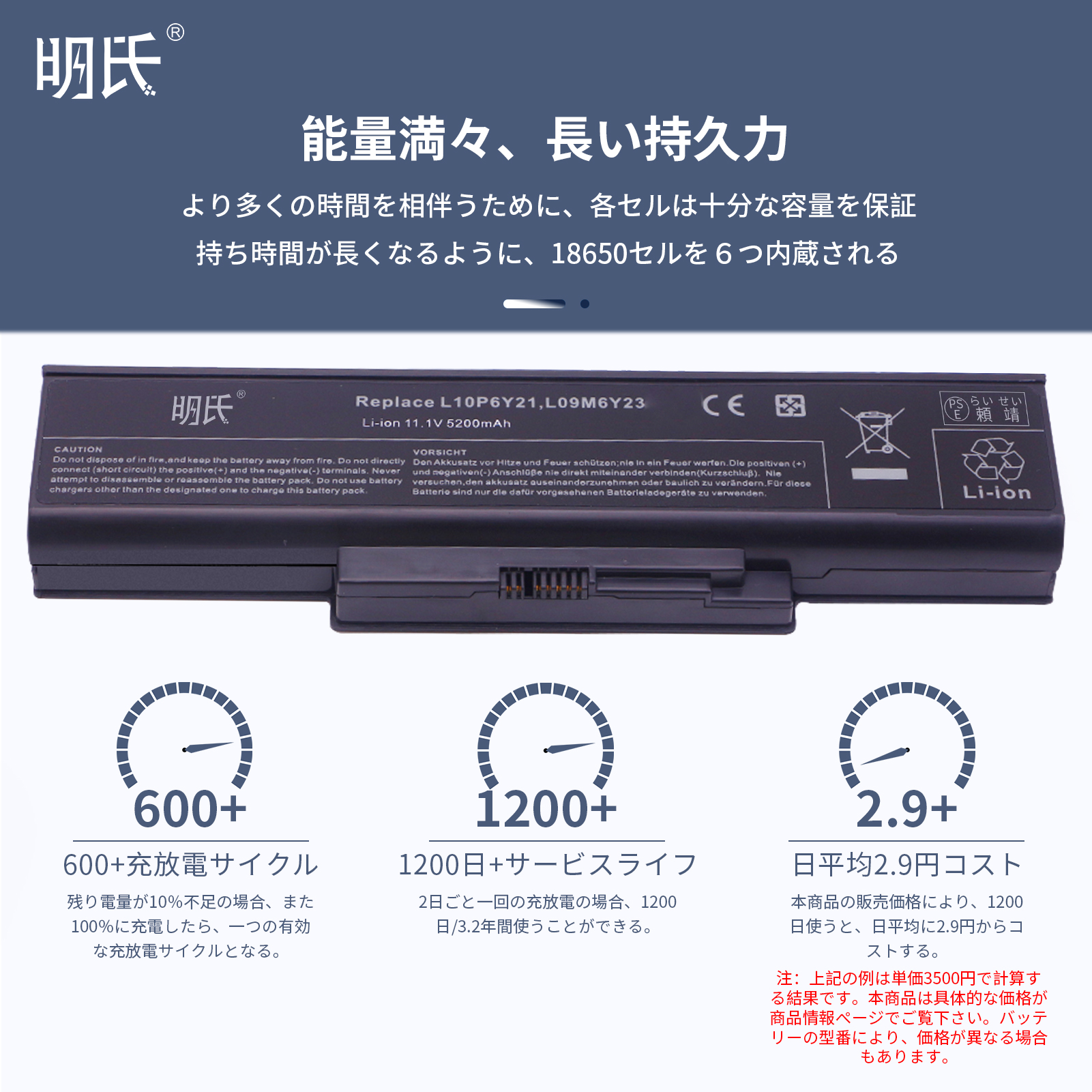 【minshi】Lenovo LN E46【5200mAh 11.1V】対応用 高性能 ノートパソコン 互換 バッテリー｜minshi｜03