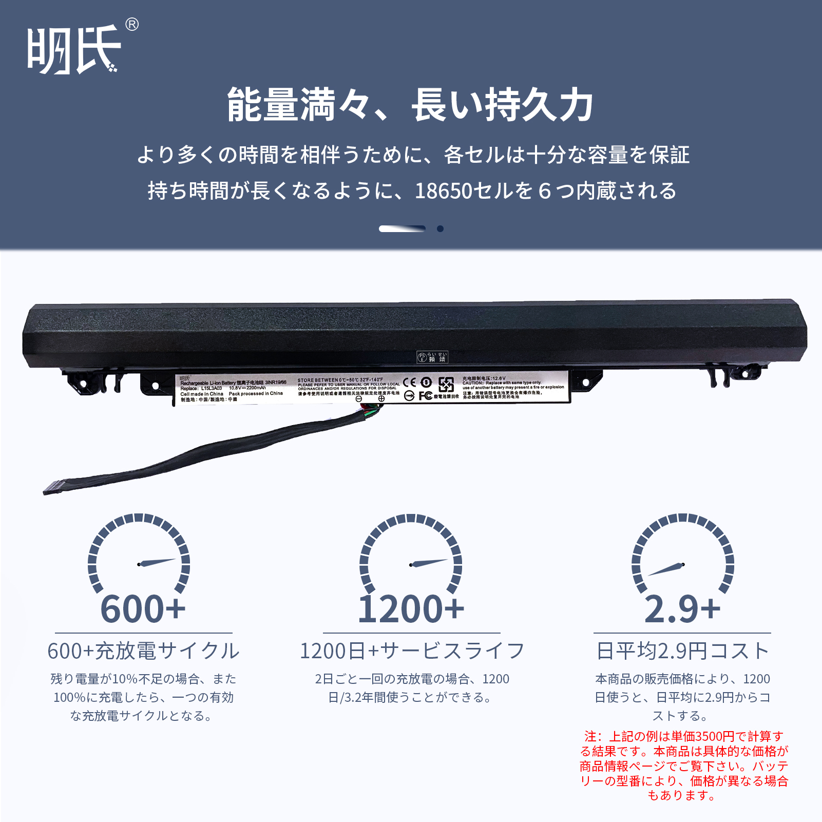 【minshi】LENOVO IdeaPad 110-14IBR【2200mAh 10.8V】対応用 高性能 ノートパソコン 互換 バッテリー｜minshi｜03