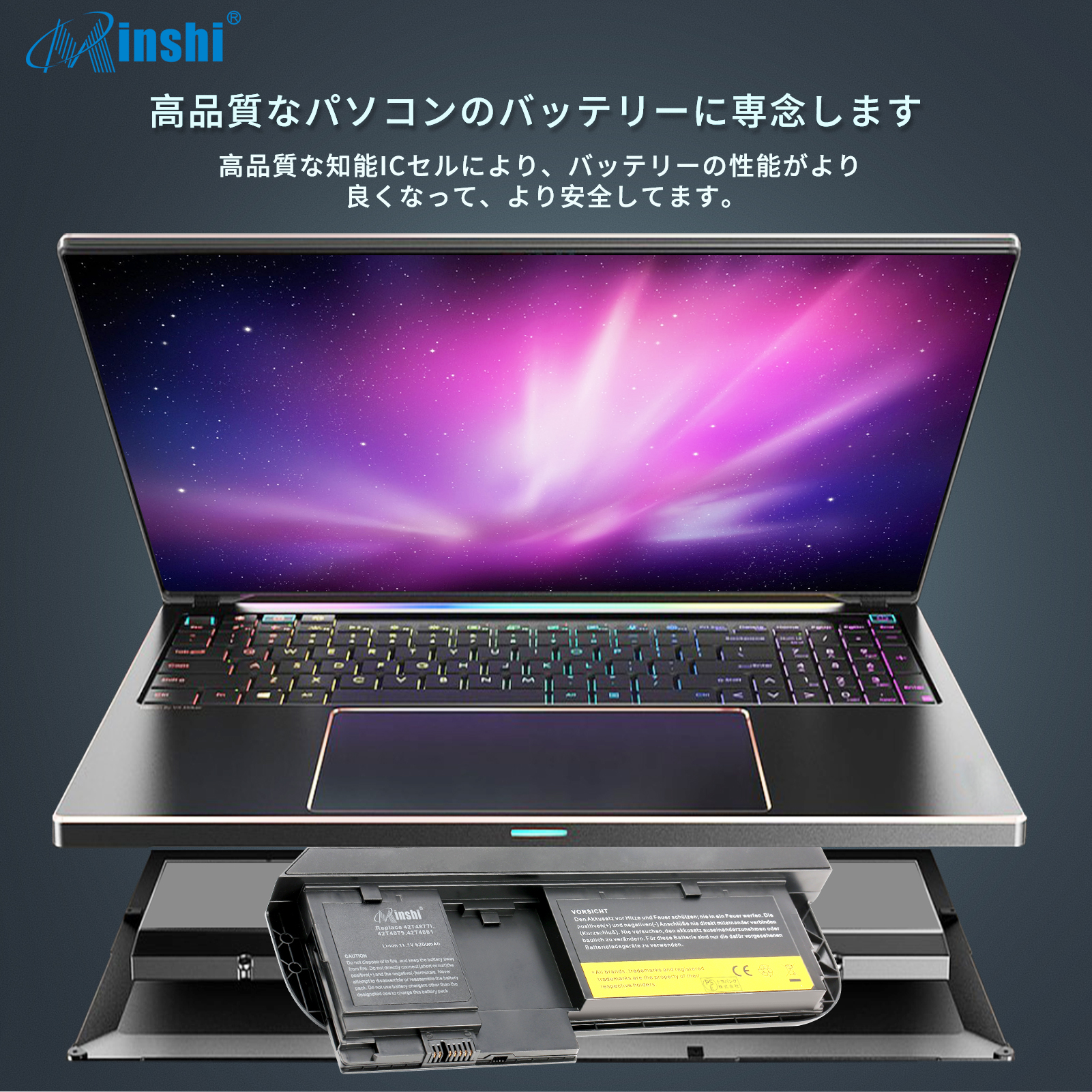 【minshi】Lenovo 42T4879【5200mAh 11.1V】対応用 高性能 ノートパソコン 互換 バッテリー｜minshi｜05