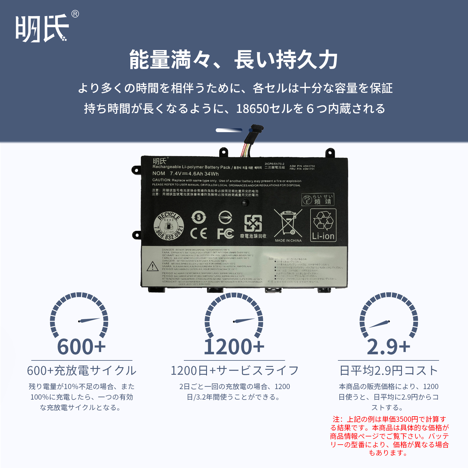 【minshi】Lenovo Yoga 11e【34Wh 7.4V】対応用 高性能 ノートパソコン 互換 バッテリー｜minshi｜03
