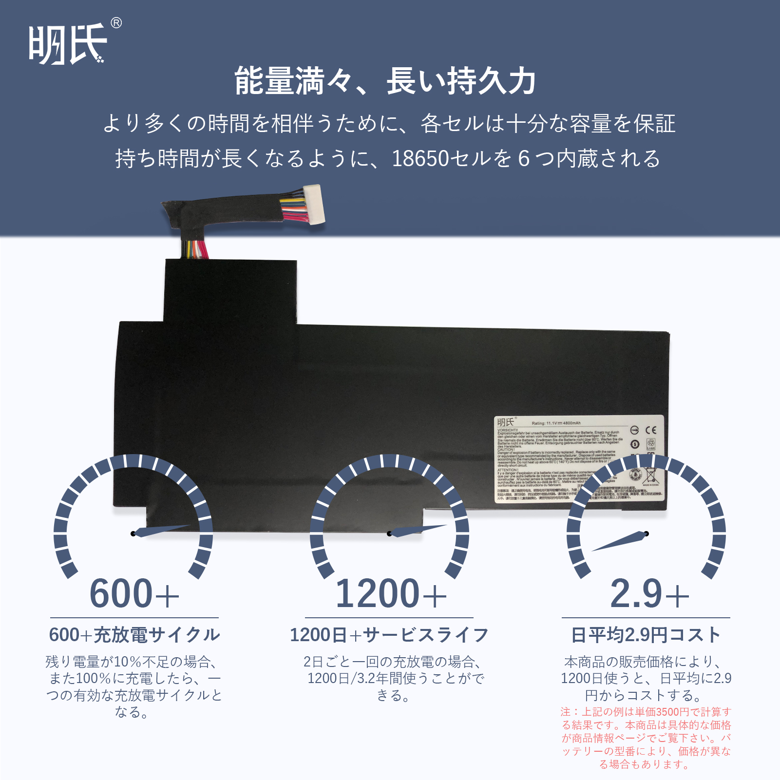 【minshi】MSI GS70 2QC-019XCN【4800mAh 11.1V】対応用 高性能 ノートパソコン 互換 バッテリー｜minshi｜06