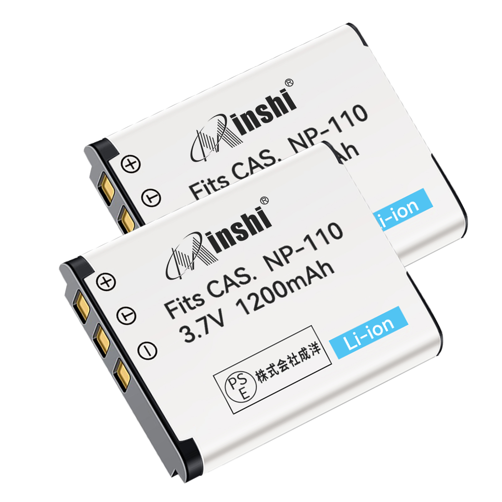 【２個セット】minshi CASIO NP-110【1200mAh 3.7V】PSE認定済 高品質NP-160互換バッテリーWHG