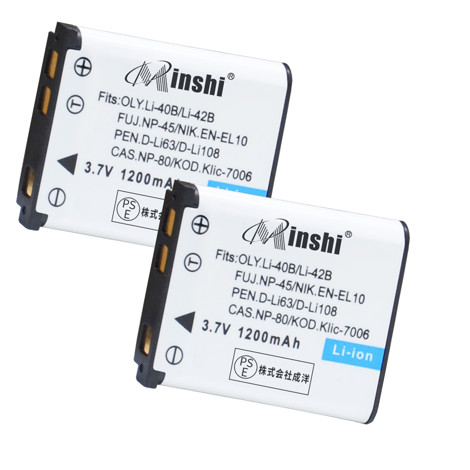 【２個セット】minshi Stylus 820 NP-82 【1200mAh 3.7V】PSE認定済 高品質交換用バッテリー