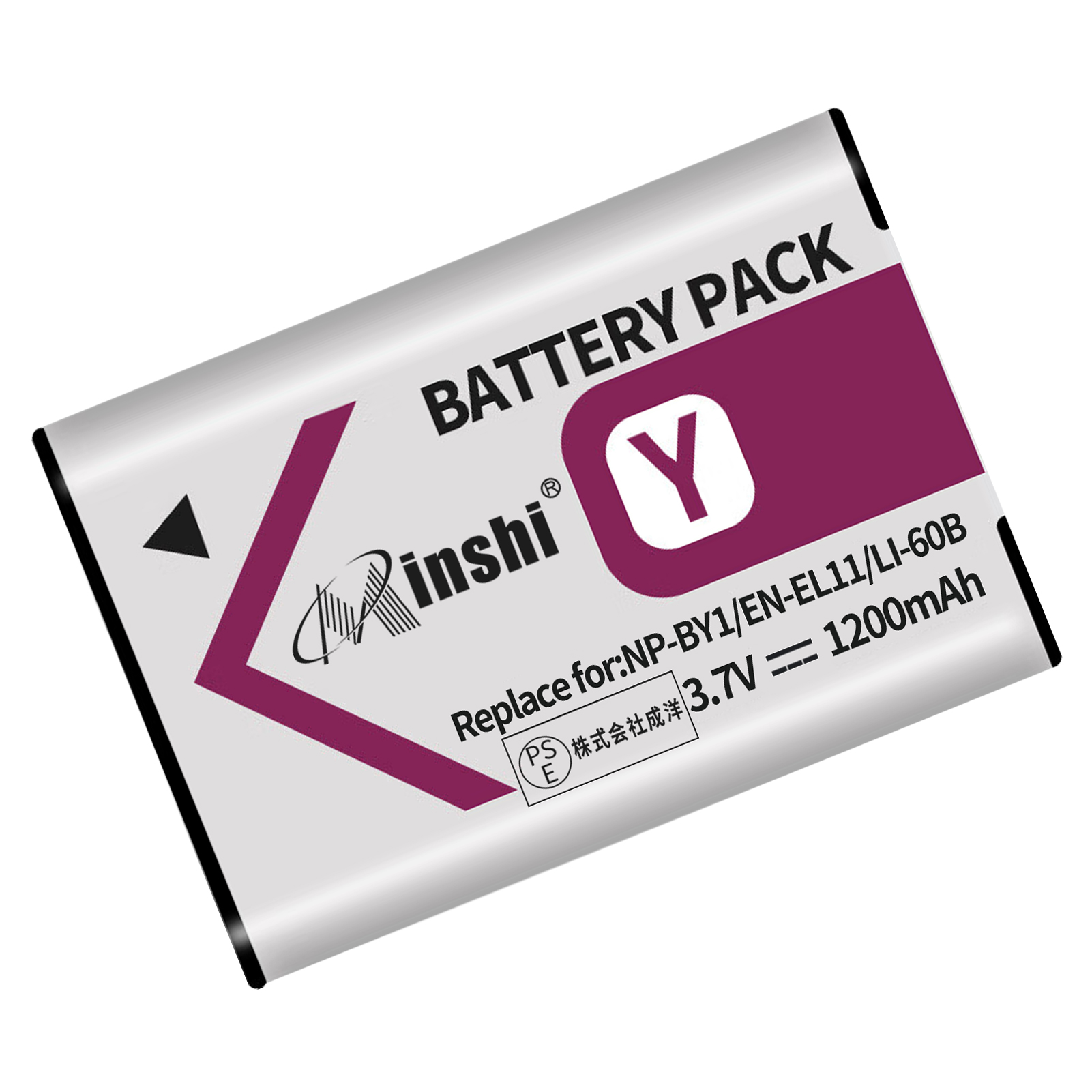 【minshi】OLYMPUS Optio M60 対応 互換バッテリー【1200mAh 3.7V】PSE認定済 高品質交換用バッテリー