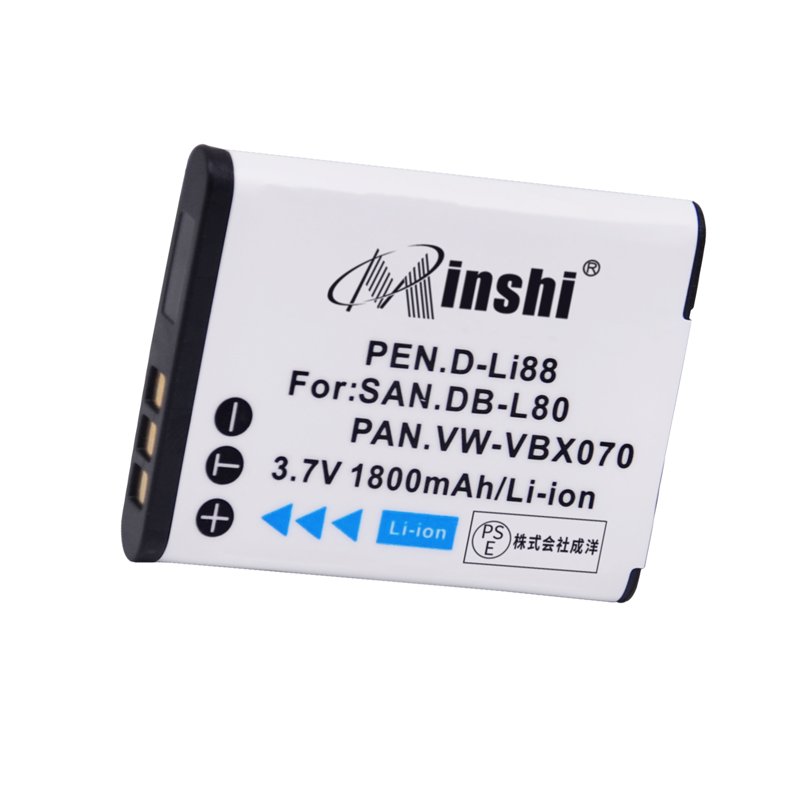 minshi Xacti VPC-X1420PSE認定済 高品質 VW-VBX070互換バッテリーWHG