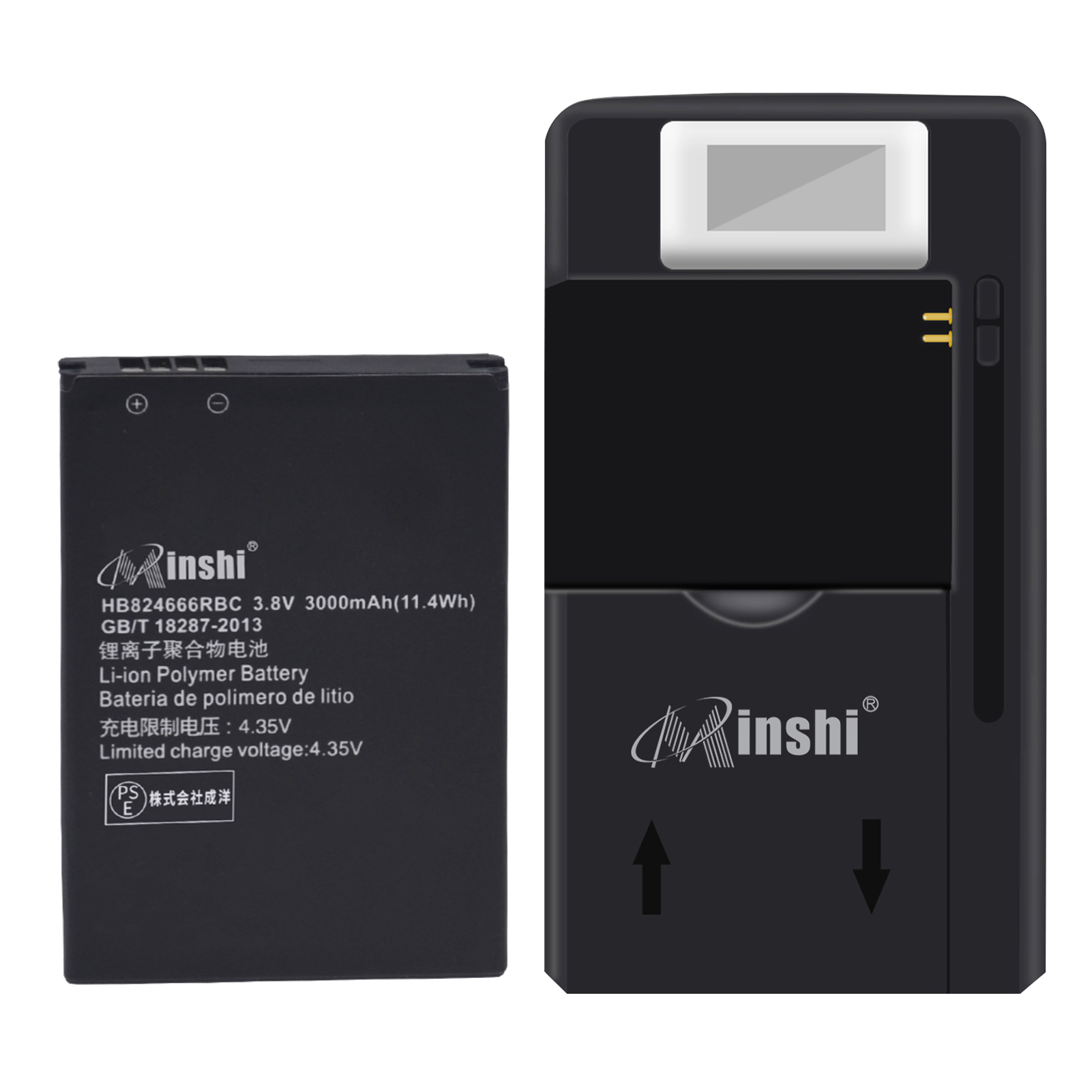 【充電器と電池1個】minshi HUAWEI HB824666RBC【3000mAh 3.8V】対応用 高性能 互換 バッテリー｜minshi