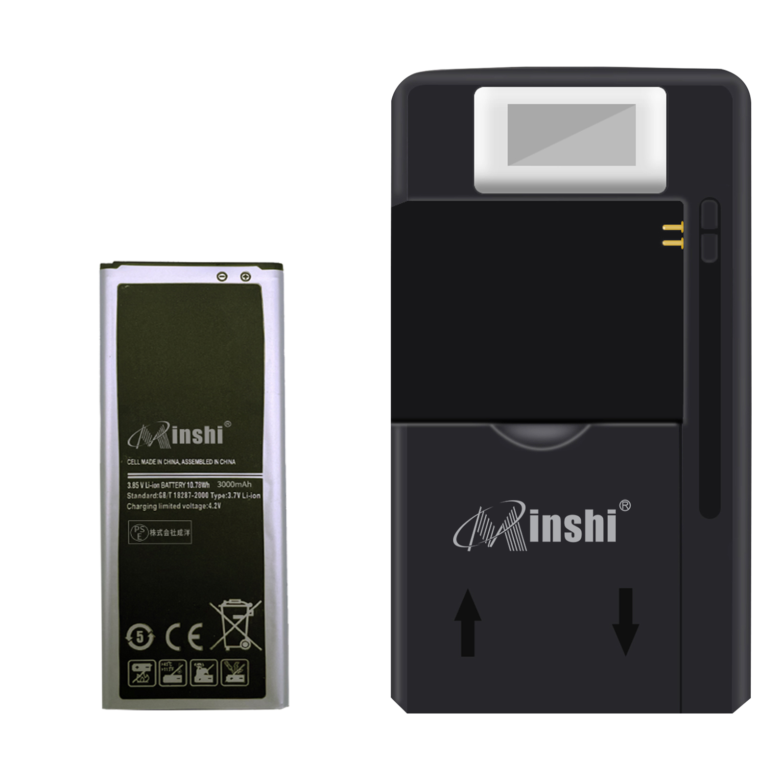 【充電器と電池1個】minshi Samsung N9108V【3000mAh 3.85V】対応用 高性能 互換 バッテリー｜minshi