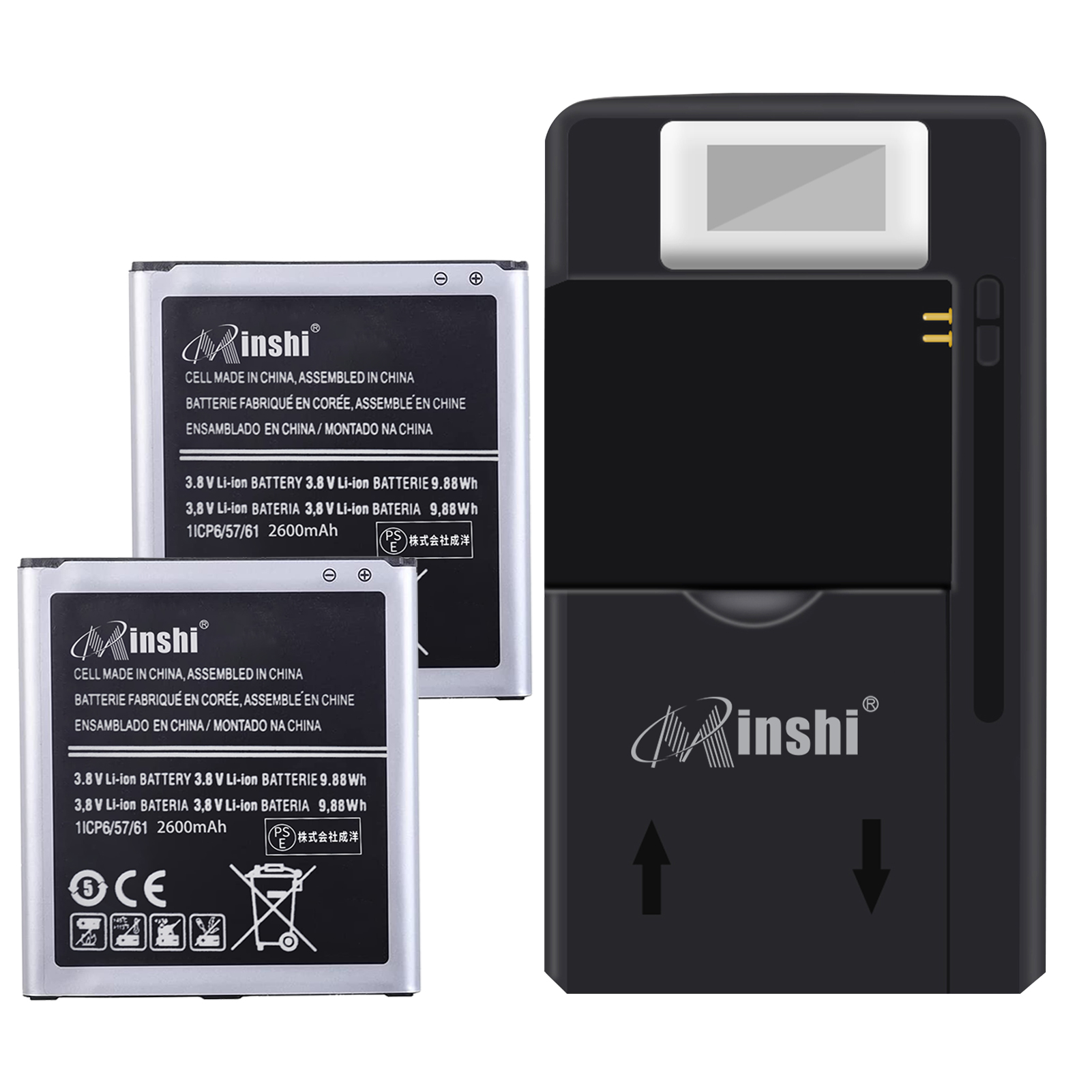 【充電器と電池2個】minshi Samsung J5 【2600mAh 3.8V】対応用 高性能 互換 バッテリー｜minshi
