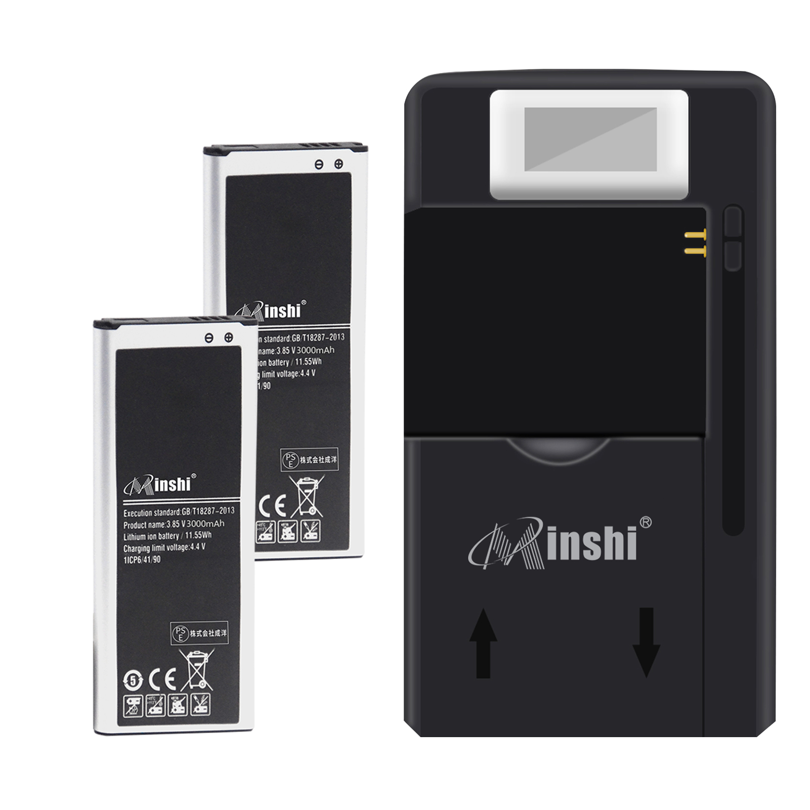 【充電器と電池2個】minshi Samsung SM-N915V【3000mAh 3.85V】対応用 高性能 互換 バッテリー｜minshi
