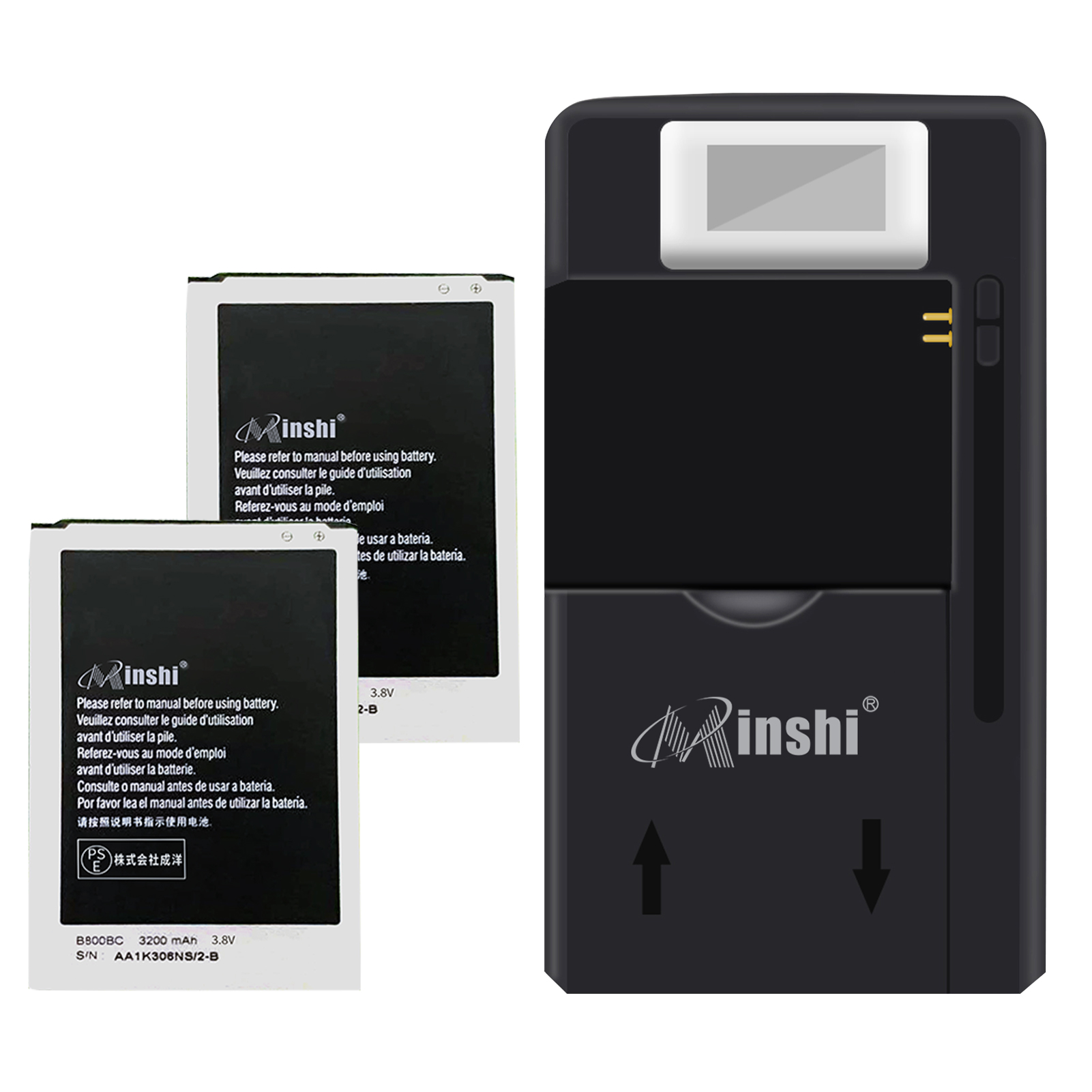 【充電器と電池2個】minshi Samsung N900【3200mAh 3.8V】対応用 高性能 互換 バッテリー｜minshi