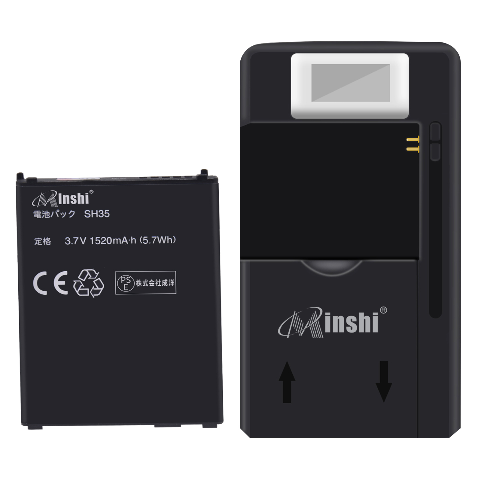 【充電器と電池1個】minshi SHARP SH35【1520mAh 3.7V】対応用 高性能 互換 バッテリー｜minshi