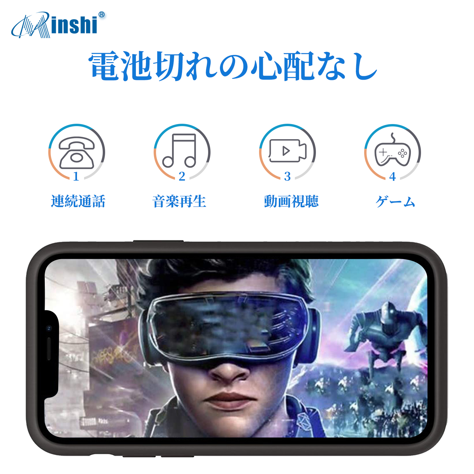 【PSE認証済】 minshi IPhone8 超薄型大容量バッテリーケース 6000mAh 軽量・急速充電超便利耐衝撃ケース型携帯電話充電器WGAA｜minshi｜05