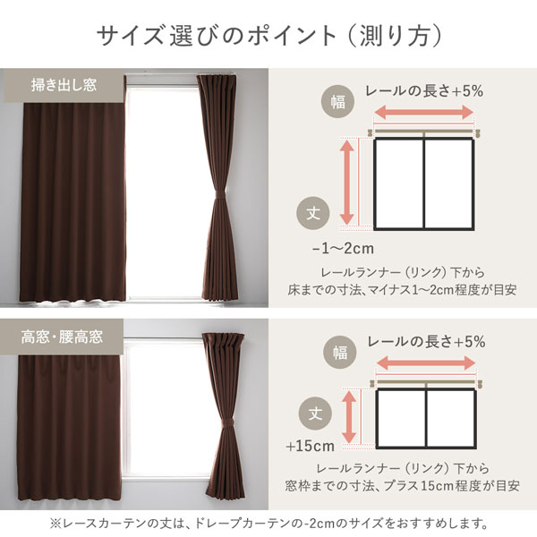 形状記憶加工 1級遮光 防炎 ドレープカーテン 単品 幅200×丈205cm 1枚