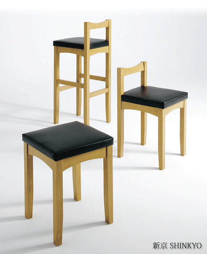 和風カウンターチェア レストランバー 業務用 新京S70 レザー張り 既
