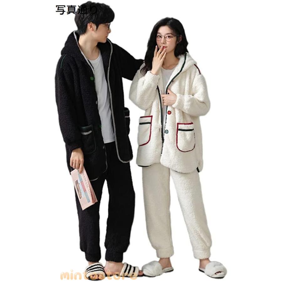 ペアパジャマ 冬 ペアルック パジャマ メンズ もこもこ ルームウェア レディース モコモコ 部屋着 裏起毛 カップル 冬用(9178円)