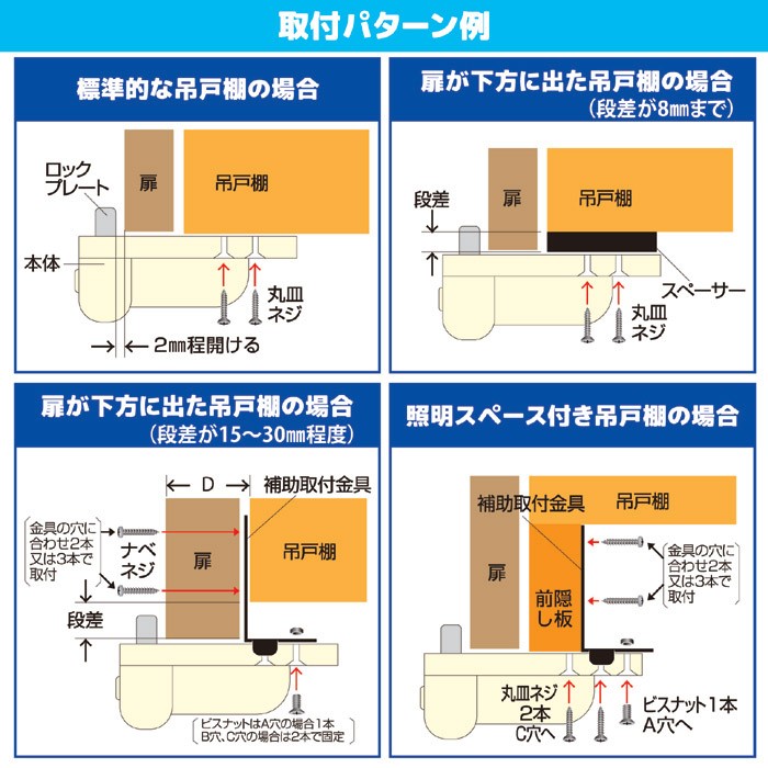 吊戸棚用耐震ロック スーパー閉じるポン