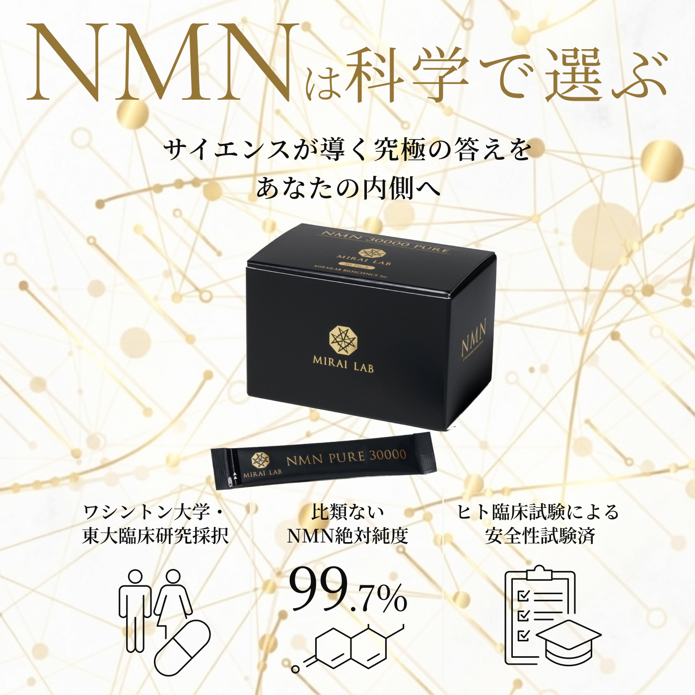 MIRAI LAB ミライラボ NMN サプリメント 日本製 30000 β型NMN 国産 高