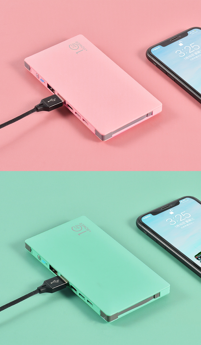 モバイルバッテリー ケーブル内蔵 大容量 10000mAh TypeC 軽量