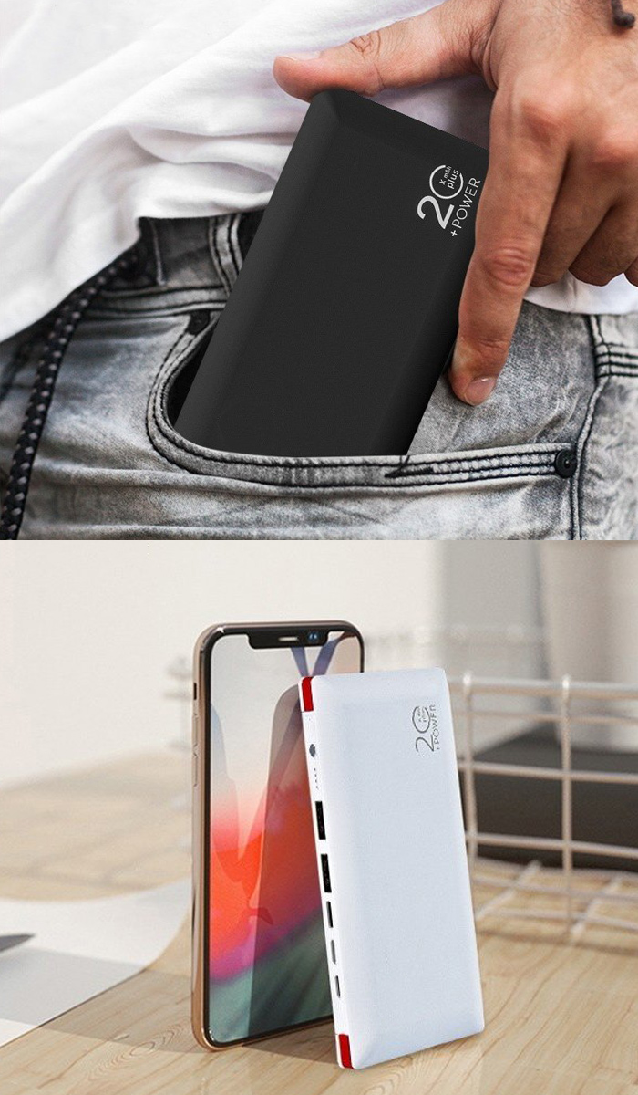 モバイルバッテリー ケーブル内蔵 20000mAh 大容量 急速充電 iPhone