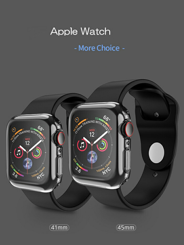 apple watch series8/7 ケース フルカバー 41mm 45mm クリア透明