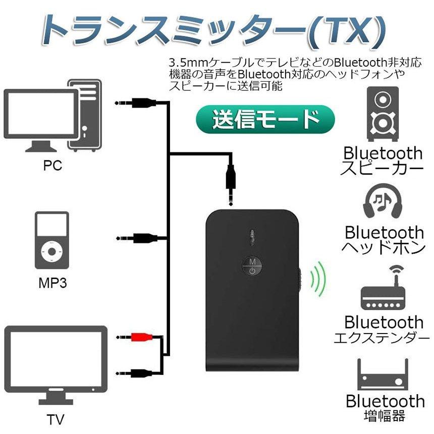 トランスミッター Bluetooth5.0 レシーバー 1台2役 送信機 受信機 ワイヤレス 3.5mm 充電式 無線 オーディオスマホ テレビ TX  送料無料 ルーター、ネットワーク機器